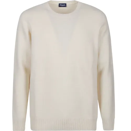 Bianco Round Neck Sweater , male, Sizes: XL, L - Drumohr - Modalova
