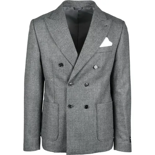 Blazers, male, , Size: L Stylish Wool Blend Jacket - Daniele Alessandrini - Modalova