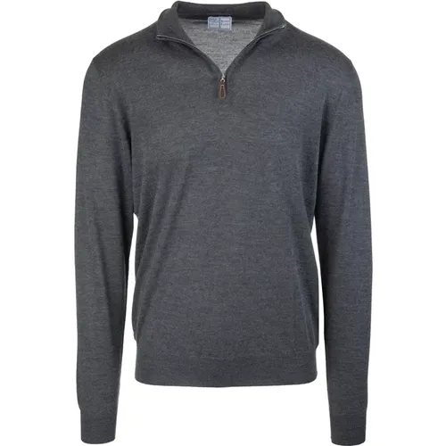 Sweaters Grey , male, Sizes: XL, 2XL, 3XL, M, 5XL, 4XL, L - Fedeli - Modalova