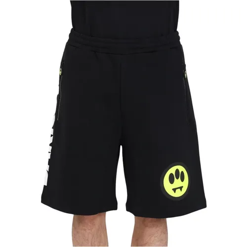 Schwarze Unisex Shorts mit Logo und Lächeln , Herren, Größe: XS - Barrow - Modalova