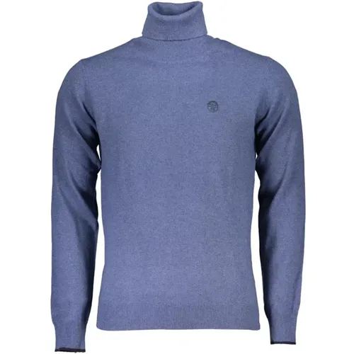 Embroidered Turtleneck Sweater made of Fibers , male, Sizes: 2XL, 3XL, XL - North Sails - Modalova