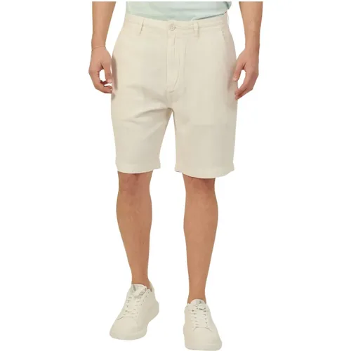 Weiße lässige High-Waist-Shorts , Herren, Größe: W30 - Guess - Modalova