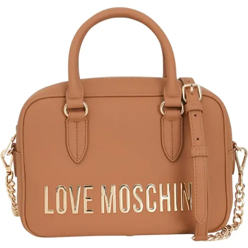 Handbags, female, , Size: ONE SIZE Gray PU Bag - Love Moschino - Modalova