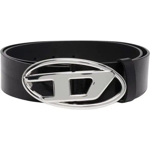 Calf Leather Logo-Buckle Belt , unisex, Sizes: 95 CM - Diesel - Modalova