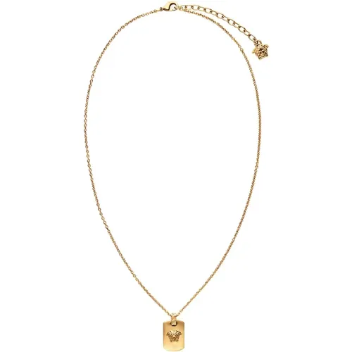 Gold Necklace with Medusa Charm , male, Sizes: ONE SIZE - Versace - Modalova