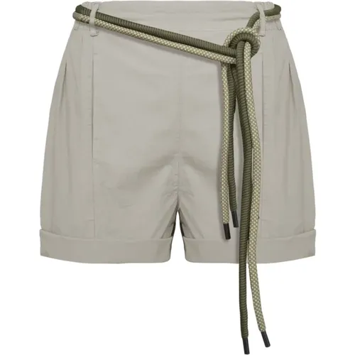 Two-Tone Belted Shorts with Folded Hem , female, Sizes: S, M, L, XS - BomBoogie - Modalova