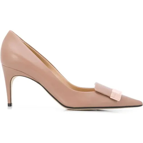 Nude Leather Heel Pumps , female, Sizes: 4 1/2 UK, 7 UK, 3 UK, 3 1/2 UK, 6 UK, 5 UK, 6 1/2 UK - Sergio Rossi - Modalova