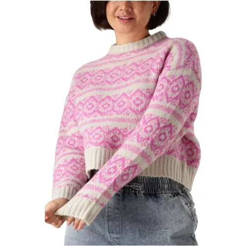 Hellgrauer Pullover mit rosa Druck - Lollys Laundry - Modalova