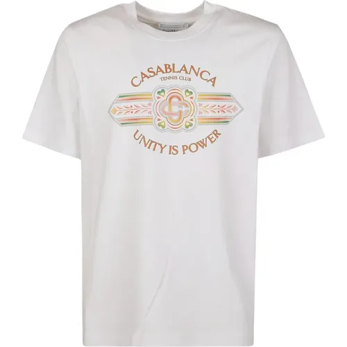 Einheit Macht Print T-Shirt , Herren, Größe: XL - Casablanca - Modalova