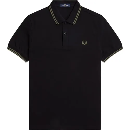 Polo Shirts, male, , Size: XL Classic Cotton Polo with Double Stripe - Fred Perry - Modalova