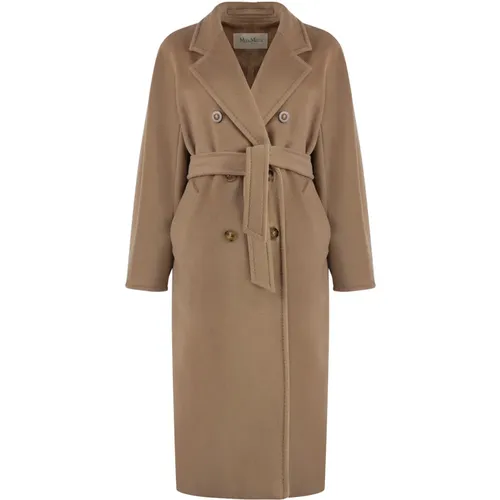 Icon Wool Cashmere Coat Double-Breasted , female, Sizes: 4XS, 3XS, S, 2XS - Max Mara - Modalova