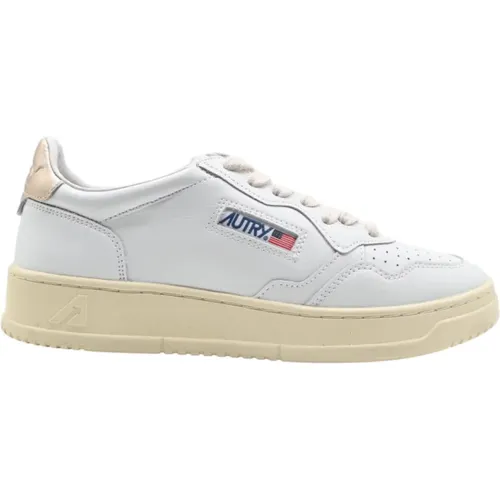White Gold Low Leather Sneakers , female, Sizes: 4 UK - Autry - Modalova