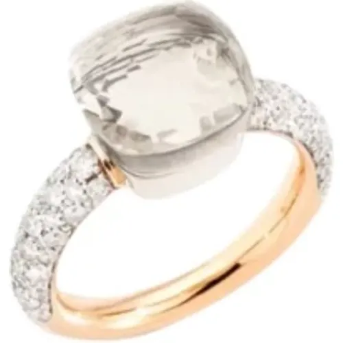 Clic Ring With Topaz And Diamonds , female, Sizes: 56 MM - Pomellato - Modalova
