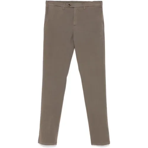 Chinos, male, , Size: 4XL Taupe Slim Cut Twill Pants - Canali - Modalova