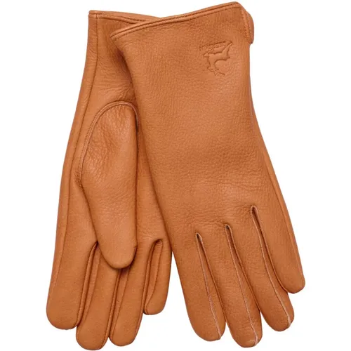 Gloves, female, , Size: XL Elegant Deerskin Gloves in Cognac - Notyz - Modalova