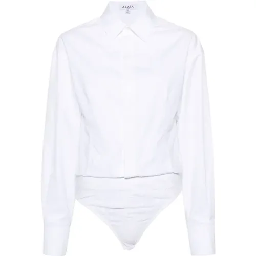 Weißes Baumwollhemd Bodysuit - Alaïa - Modalova