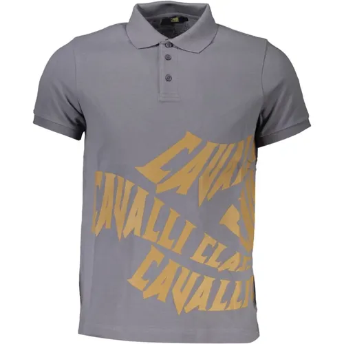 Polo Shirts, male, , Size: L Short Sleeve Polo Shirt Grey Men - Cavalli Class - Modalova