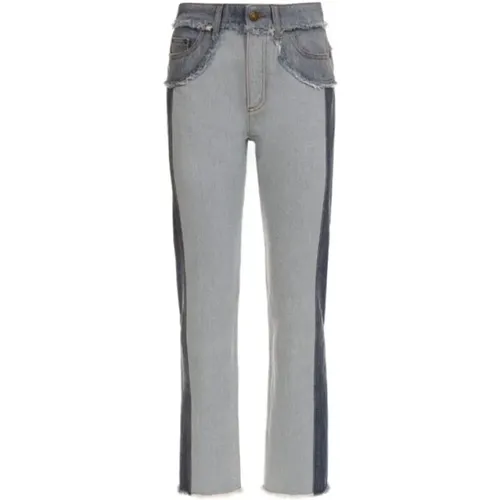 Patchwork-Frayed-Denim-Jeans , Damen, Größe: W26 - Chiara Ferragni Collection - Modalova