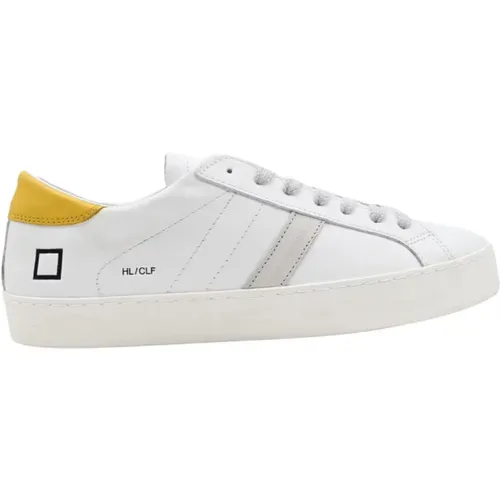 Low Calf White Yellow Sneakers , male, Sizes: 12 UK, 9 UK, 11 UK, 10 UK, 8 UK, 7 UK, 6 UK - D.a.t.e. - Modalova