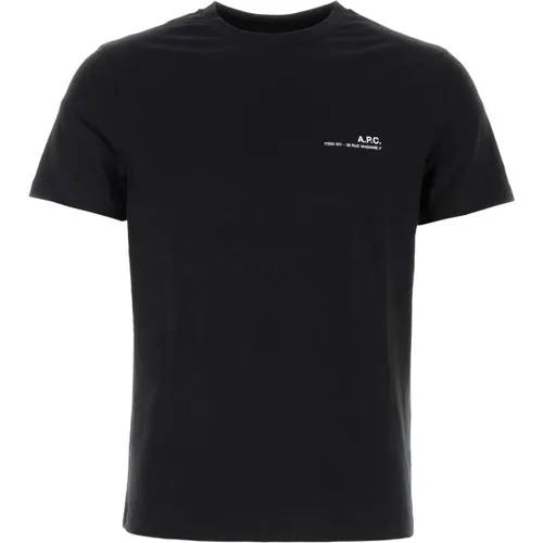 Schwarzes Baumwoll T-Shirt , Herren, Größe: L - A.p.c. - Modalova