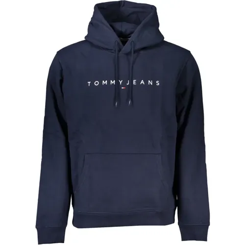 Blaue Kapuzen-Sweatshirt Besticktes Logo , Herren, Größe: S - Tommy Hilfiger - Modalova