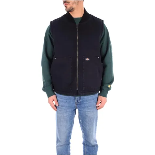 Schwarze ärmellose Jacke mit Frontlogo - Dickies - Modalova