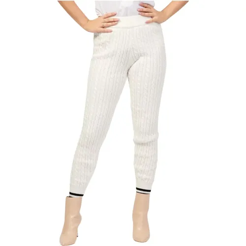 Knitted Trousers with All-Over Weave , female, Sizes: M - Giulia N Couture - Modalova