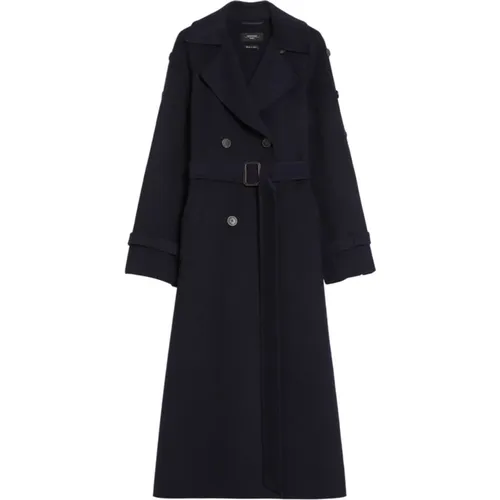 Double-Breasted Wool Coat Trench Style , female, Sizes: S, 2XS, 3XS, XS - Max Mara Weekend - Modalova