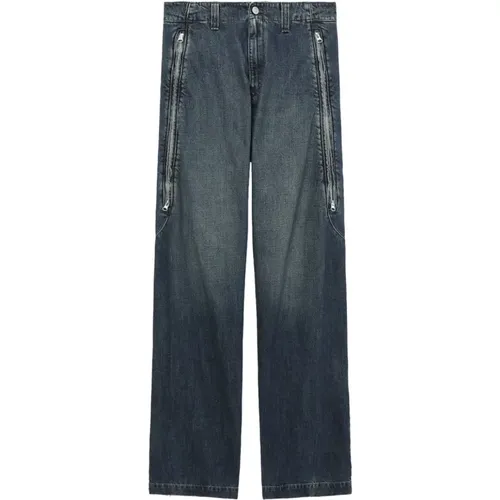 Straight Jeans, male, , Size: L Denim Straight Leg Trousers - MM6 Maison Margiela - Modalova