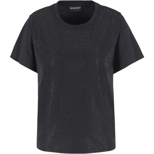 Lässiges Baumwoll-T-Shirt , Damen, Größe: L - Emporio Armani - Modalova