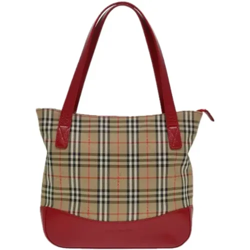 Pre-owned Tote Bags, female, , Size: ONE SIZE Pre-owned Canvas shoulder-bags - Burberry Vintage - Modalova