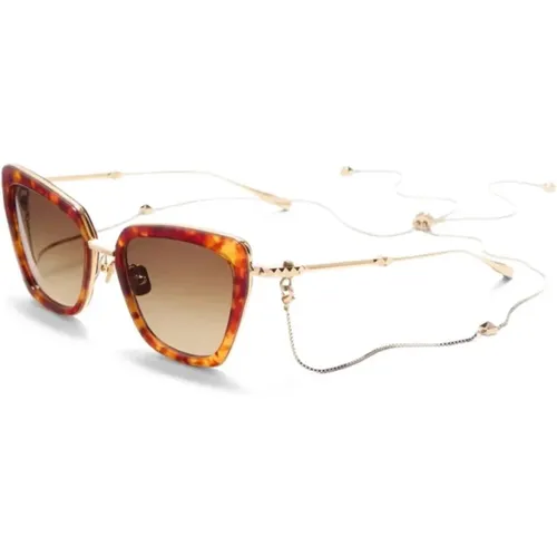 Sunglasses, female, , Size: 53 MM B Chain Sunglasses - Valentino - Modalova