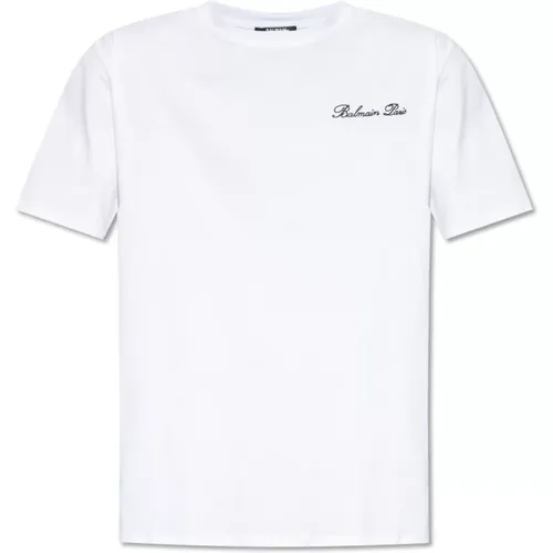 T-Shirt mit Logo , Herren, Größe: M - Balmain - Modalova