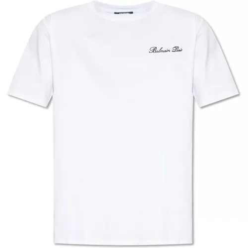 T-shirt with logo , male, Sizes: XL, L, 2XS, S - Balmain - Modalova