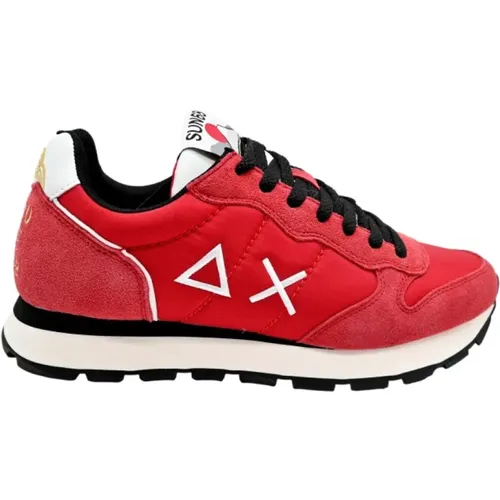 Red Running Sneakers , male, Sizes: 6 UK - Sun68 - Modalova