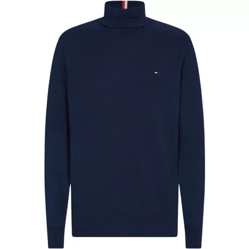 Turtlenecks, male, , Size: 2XL Men High Neck Turtleneck with Logo Detail - Tommy Hilfiger - Modalova