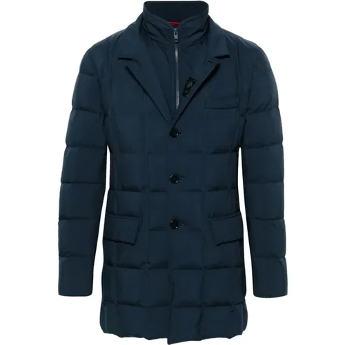 Parkas, male, , Size: L Quilted Navy Coat - Fay - Modalova