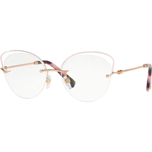 Glasses, unisex, , Size: 53 MM Rose Gold Butterfly Eyewear Frames - Valentino - Modalova