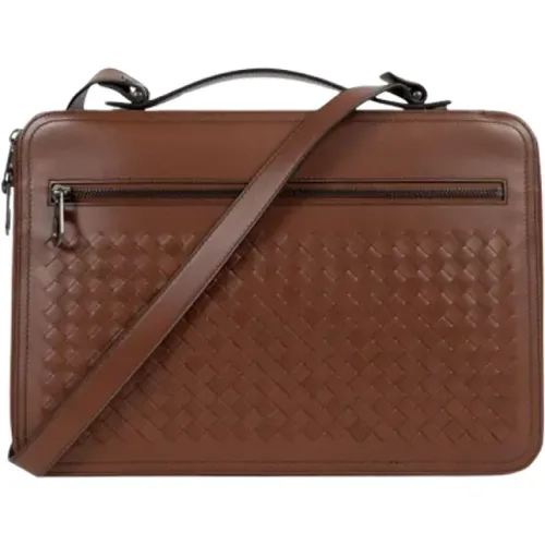 Pre-owned Leather briefcases , male, Sizes: ONE SIZE - Bottega Veneta Vintage - Modalova