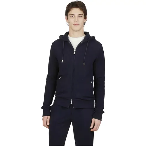 Zip-throughs, male, , Size: 2XL Cashmere Hoodie Full Zip Sweater - Eleventy - Modalova