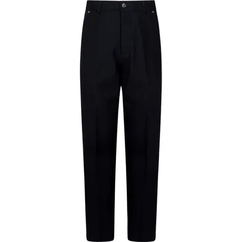 Chinos, male, , Size: S Midnight Wool Straight Leg Trousers - Doppiaa - Modalova