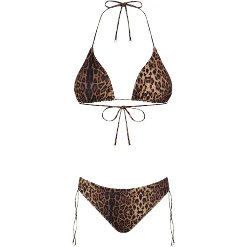 Leopardendruck Triangel Bikini Set , Damen, Größe: M - F**k - Modalova