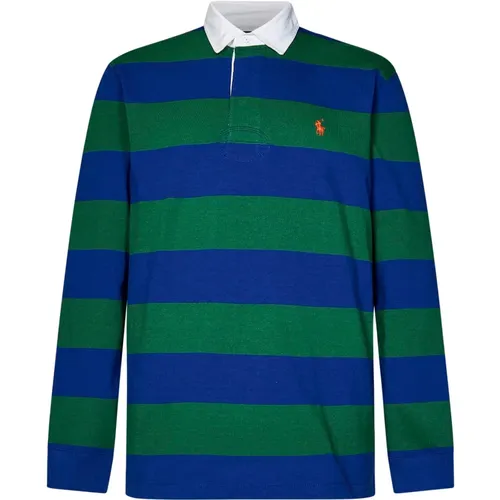 Polo Shirts, male, , Size: M Striped Long-Sleeved Rugby Polo Shirt - Polo Ralph Lauren - Modalova