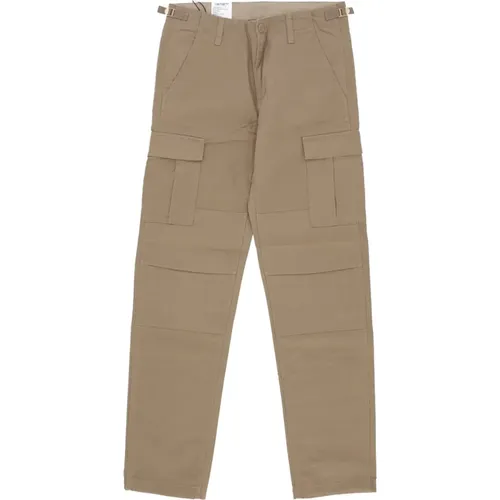 Straight Trousers, male, , Size: W33 L32 Aviation Leather Cargo Pants - Carhartt WIP - Modalova