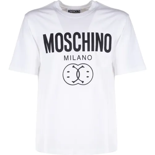 Two Smile T-shirt , male, Sizes: S - Moschino - Modalova