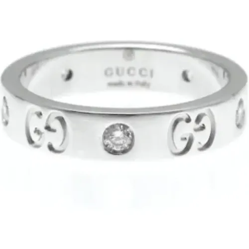 Pre-owned White Gold rings , female, Sizes: ONE SIZE - Gucci Vintage - Modalova