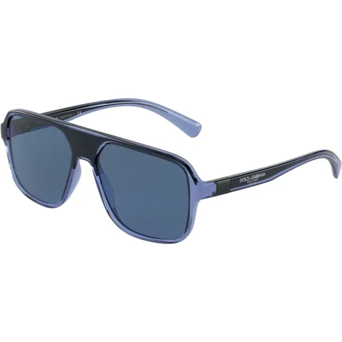 Blau/Blau Sonnenbrille Step Injection DG 6134 , Herren, Größe: 57 MM - Dolce & Gabbana - Modalova