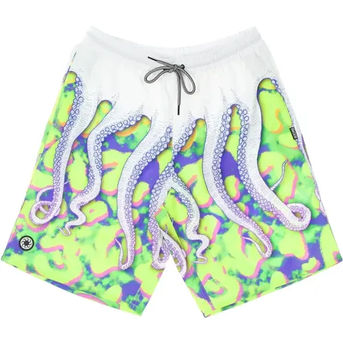 Casual Shorts, male, , Size: XL Bermuda Boardshorts with Elastic Waist - Octopus - Modalova