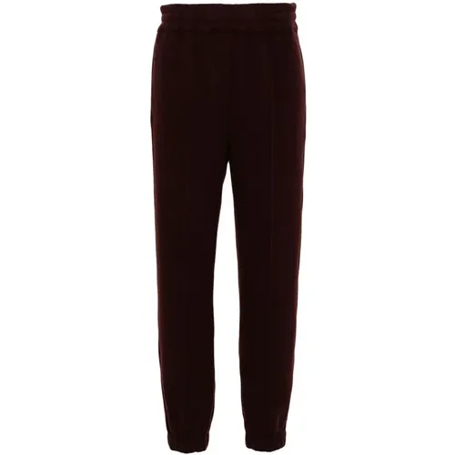 Sweatpants, female, , Size: 2XS Bordeaux Wool Elasticated Cuffs Pants - Armarium - Modalova