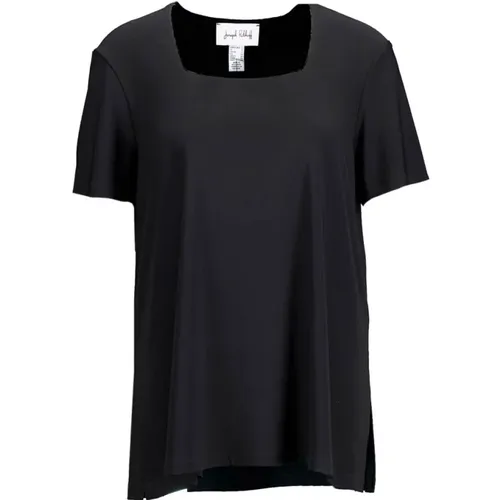 Schwarzes T-Shirt mit stilvollem Ausschnitt - Joseph Ribkoff - Modalova